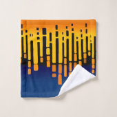 Abstrakter Horizont, blau, gelb, schwarz Badhandtuch Set (Waschlappen)