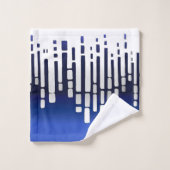 Abstrakter Horizont, marineblau, weiß, hellgrau Badhandtuch Set (Waschlappen)