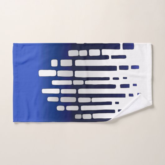 Abstrakter Horizont, marineblau, weiß, hellgrau Badhandtuch Set (Handtuch)