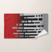 Abstrakter Horizont, rot, hellgrau, schwarz Badhandtuch Set (Handtuch)