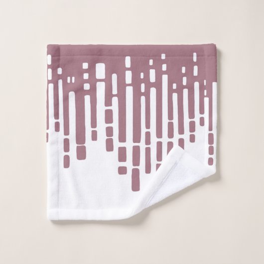 Abstrakter Horizont, staubige rosa und weiße Farbe Badhandtuch Set (Waschlappen)