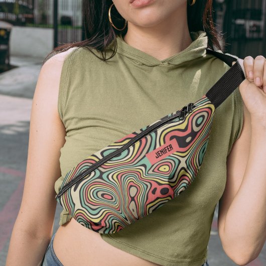 Abstrakter horizontaler Hintergrund mit bunten Wel Bauchtasche