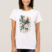 Abstrakter Hummingbird im Flight Art T-Shirt (Vorderseite)