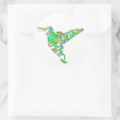 Abstrakter Hummingvogel Runder Aufkleber (Tasche)