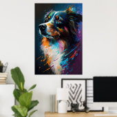 Abstrakter Hund 4 Poster (Heimbüro)
