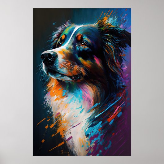 Abstrakter Hund 4 Poster (Vorne)