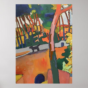 Abstrakter Hund auf Brücke Poster