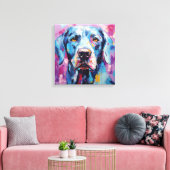 Abstrakter Hund Portraitwand Kunst Einzigartige Öl Leinwanddruck (Insitu (Wohnzimmer))