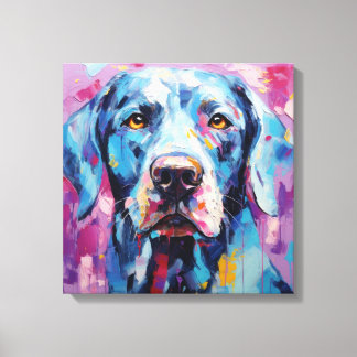 Abstrakter Hund Portraitwand Kunst Einzigartige Öl Leinwanddruck