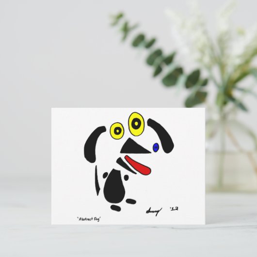 Abstrakter Hund Postkarte (Stehend Vorderseite)