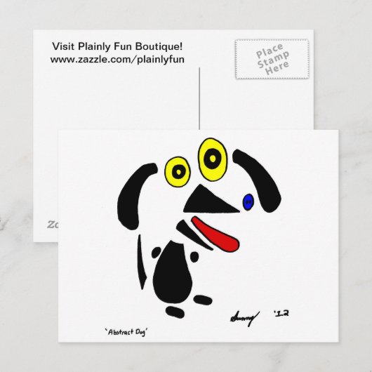 Abstrakter Hund Postkarte (Vorne/Hinten)