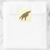 Abstrakter Hund Quadratischer Aufkleber (Tasche)
