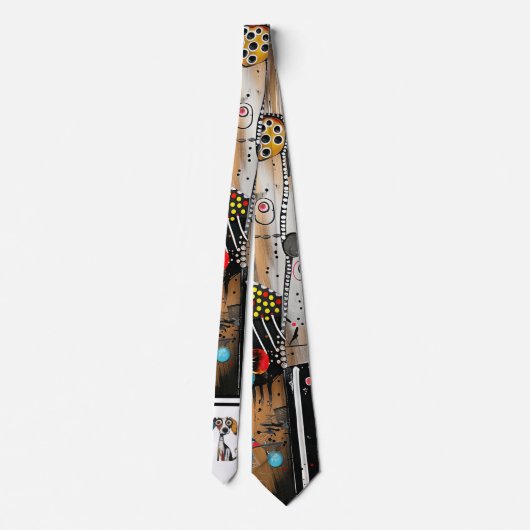 Abstrakter Hundedesign Necktie Krawatte (Rückseite)