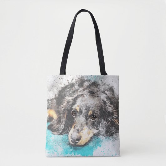Abstrakter Hundedruck Tasche (Vorderseite)