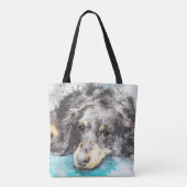 Abstrakter Hundedruck Tasche (Rückseite)