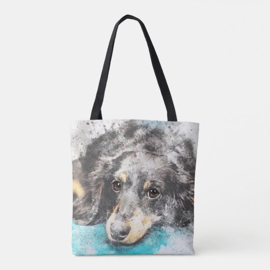 Abstrakter Hundedruck Tasche (Rückseite)