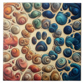 Abstrakter Hundekuchen mit Leidenschaft Fliese (Vorderseite)