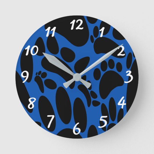Abstrakter Hundepapierdruck Runde Wanduhr (Vorderseite)