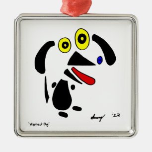 Abstrakter Hundeschmuck Silbernes Ornament