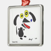 Abstrakter Hundeschmuck Silbernes Ornament (Links)