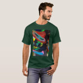 Abstrakter Hutdesign-T - Shirt mit mehrfarbigem Ne (Vorne ganz)