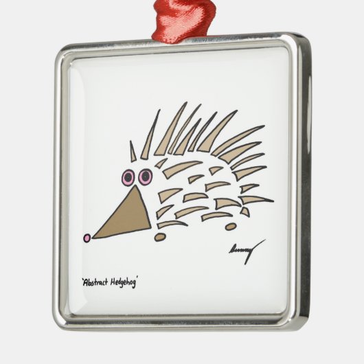 Abstrakter Igel Silbernes Ornament (Links)