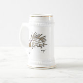 Abstrakter Igel Stein Bierglas (Vorderseite Links)