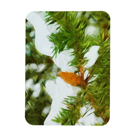 Abstrakter Impressionismus der verschneiten Pine Magnet (Vertikal)