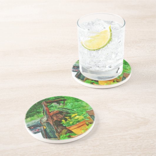 Abstrakter Impressionismus des antiken Autos Getränkeuntersetzer (Seite)