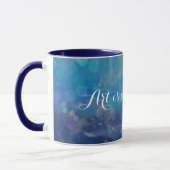 Abstrakter Impressionist Wasserliliensee Tasse (Links)