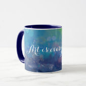 Abstrakter Impressionist Wasserliliensee Tasse (Vorderseite Links)