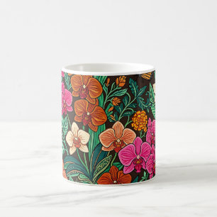 Abstrakter indischer Orchideen-Schmetterlings-Kaff Kaffeetasse