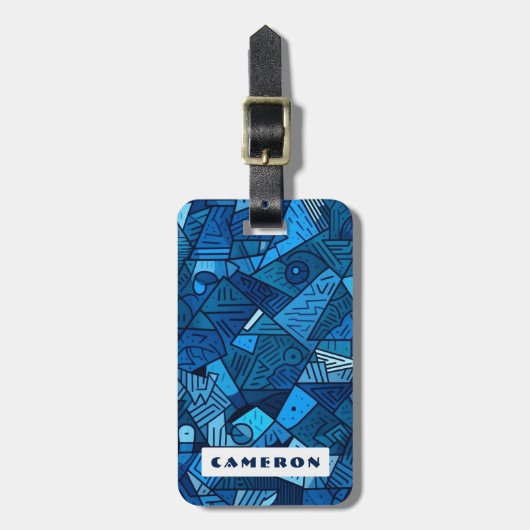 Abstrakter individuelle Name Gepäckanhänger (Vorderseite vertikal)