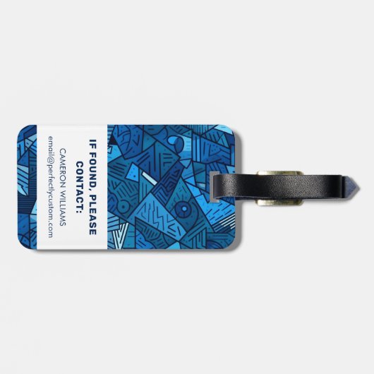 Abstrakter individuelle Name Gepäckanhänger (Rückseite horizontal)