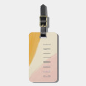 Abstrakter Individuelle Name in rosa Gelborange Gepäckanhänger (Vorderseite vertikal)