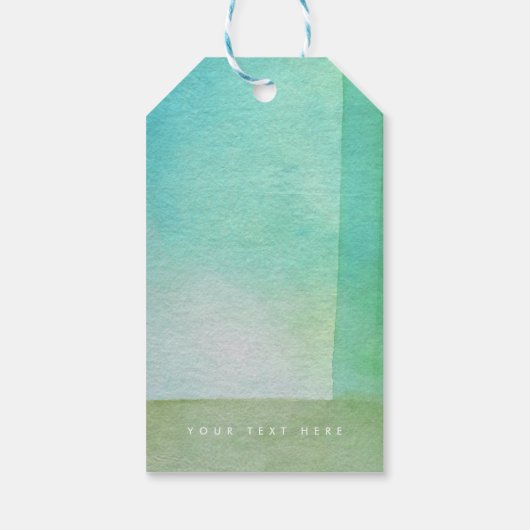 Abstrakter Individuelle Name mit grüner Wasserfarb Geschenkanhänger (Rückseite)