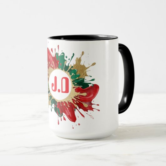 Abstrakter italienischer Farbsplash Tasse (VorderseiteRechts)