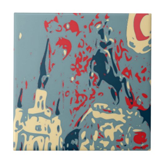 Abstrakter Jackson Square Fliese (Vorderseite)