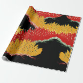 ABSTRAKTER JAPANESISCHER BLACK YELLOW GESCHENKPAPIER (Ungerollt)