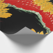ABSTRAKTER JAPANESISCHER BLACK YELLOW GESCHENKPAPIER (Ecke)