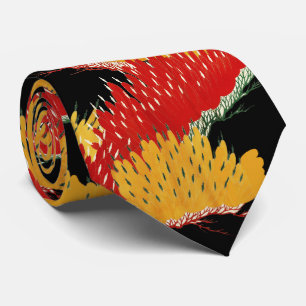 ABSTRAKTER JAPANESISCHER BLACK YELLOW KRAWATTE