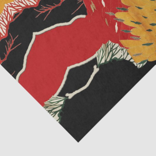 ABSTRAKTER JAPANESISCHER BLACK YELLOW SEIDENPAPIER (Detail)