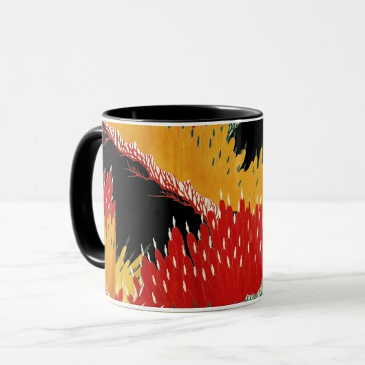 ABSTRAKTER JAPANESISCHER BLACK YELLOW TASSE (Vorderseite Links)