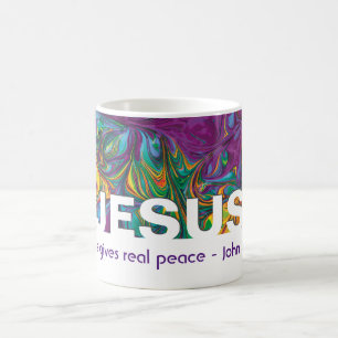 Abstrakter JESUS verleiht wahren Frieden Christlic Kaffeetasse