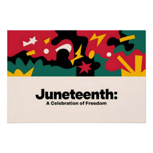 Abstrakter Junetag - Eine Feier der Freiheit Desi Poster