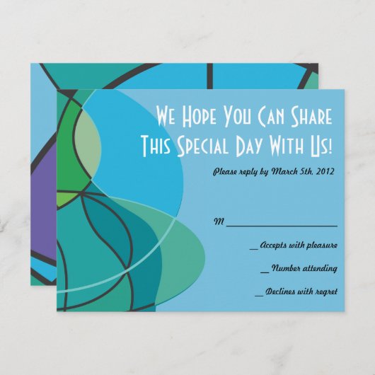 Abstrakter Junge mit Tallis Bar Mitzvah Antwortkar RSVP Karte (Vorne/Hinten)