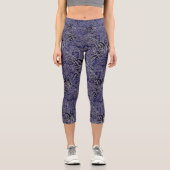 Abstrakter Jungle Blue Capri Leggings (Vorderseite)