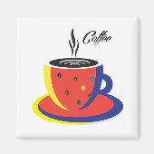 Abstrakter Kaffee Cup Pop Art Trendy Stilvolle Dek Magnet (Vorne)