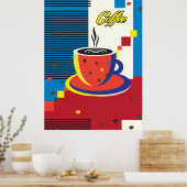 Abstrakter Kaffee Cup Trendkultur Poster (Küche)