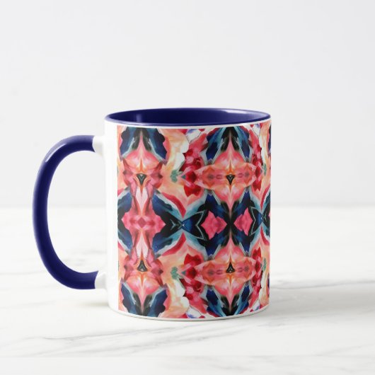 Abstrakter Kaffeebecher -Blues und Pinks Tasse (Links)